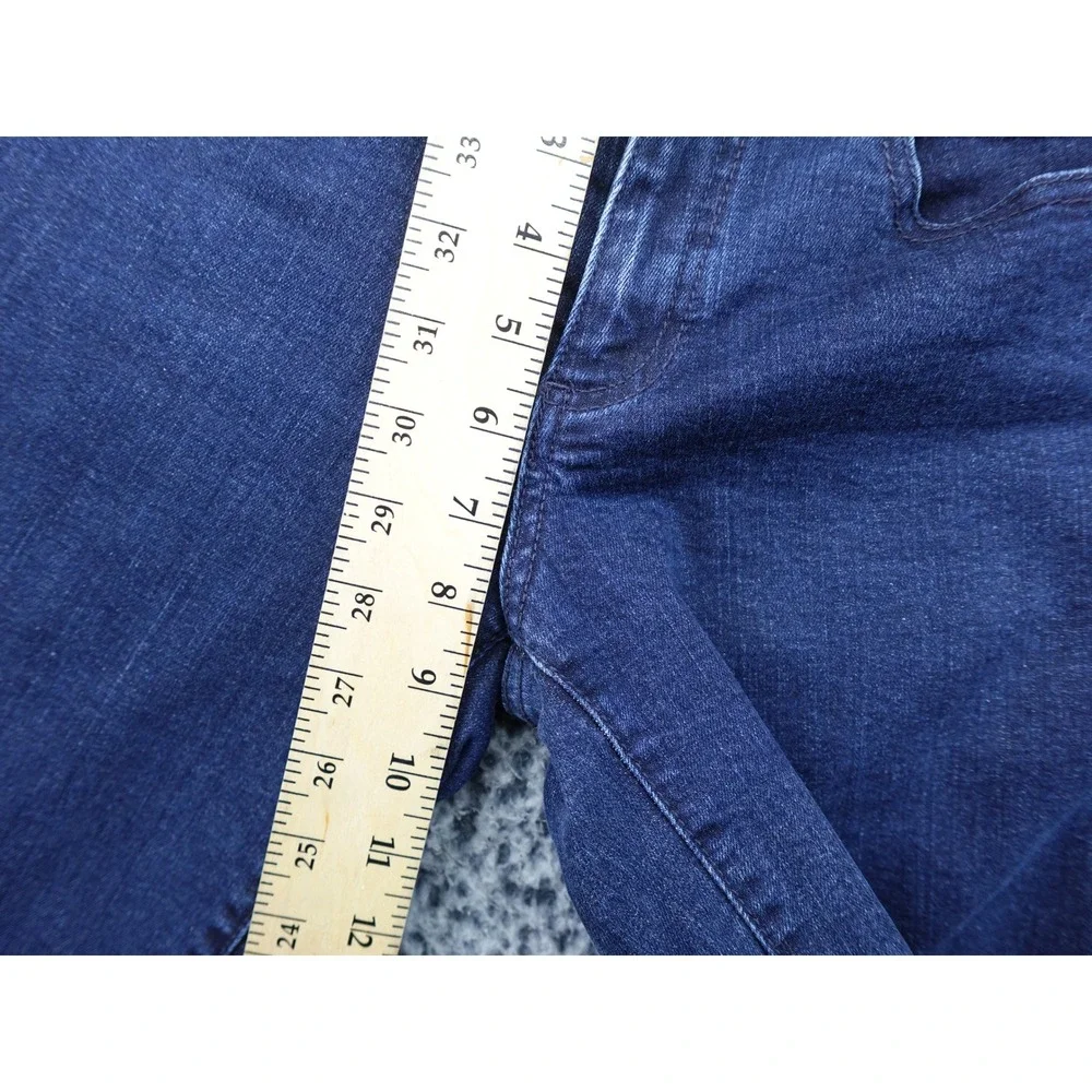 Tory Burch Skinny Jeans Womens 29 Dark Blue Embroidered Logo Back Pockets
